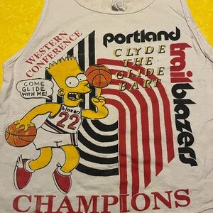 Portland Trail Blazers x Simpsons "Clyde the Glide Bart" Tank - White/Red/Black